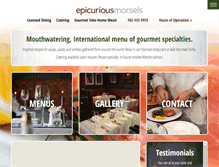 Tablet Screenshot of epicuriousmorsels.com